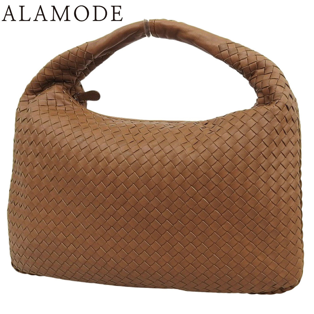 Bottega Veneta Intrecciato Hobo Bag Shoulder Hobo Handbag Leather Brown Black
